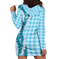 Blue Hawaii Palaka Hoodie Dress Hawaiian Honohono Lei LT05 - Polynesian Pride