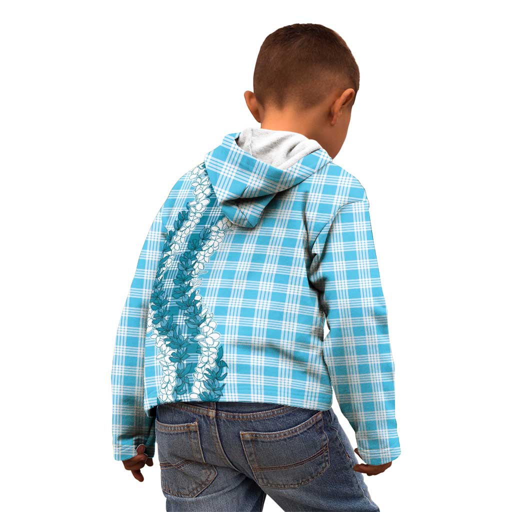 Blue Hawaii Palaka Kid Hoodie Hawaiian Honohono Lei