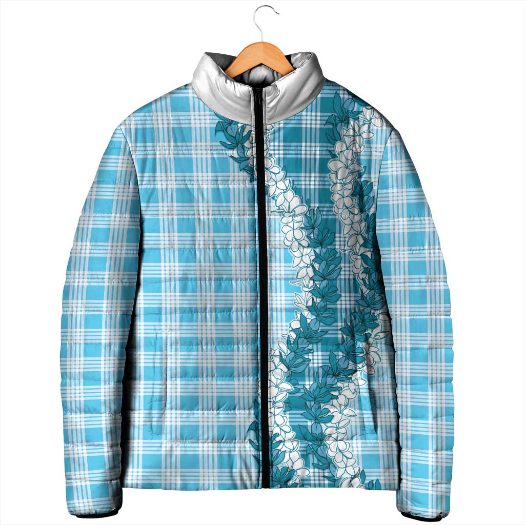 Blue Hawaii Palaka Padded Jacket Hawaiian Honohono Lei