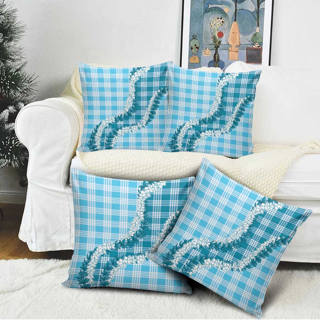 Blue Hawaii Palaka Pillow Cover Hawaiian Honohono Lei LT05 - Polynesian Pride