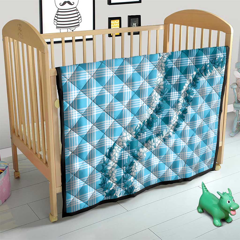 Blue Hawaii Palaka Quilt Hawaiian Honohono Lei