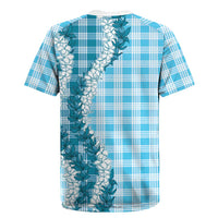 Blue Hawaii Palaka Rugby Jersey Hawaiian Honohono Lei