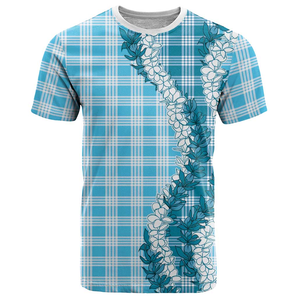 Blue Hawaii Palaka T Shirt Hawaiian Honohono Lei
