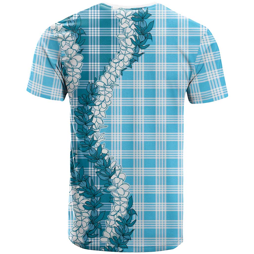 Blue Hawaii Palaka T Shirt Hawaiian Honohono Lei