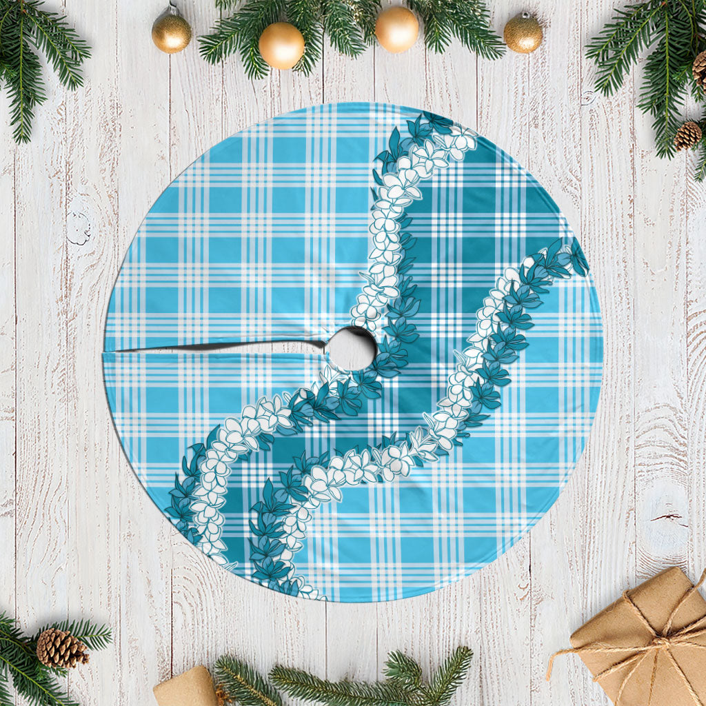 Blue Hawaii Palaka Tree Skirt Hawaiian Honohono Lei