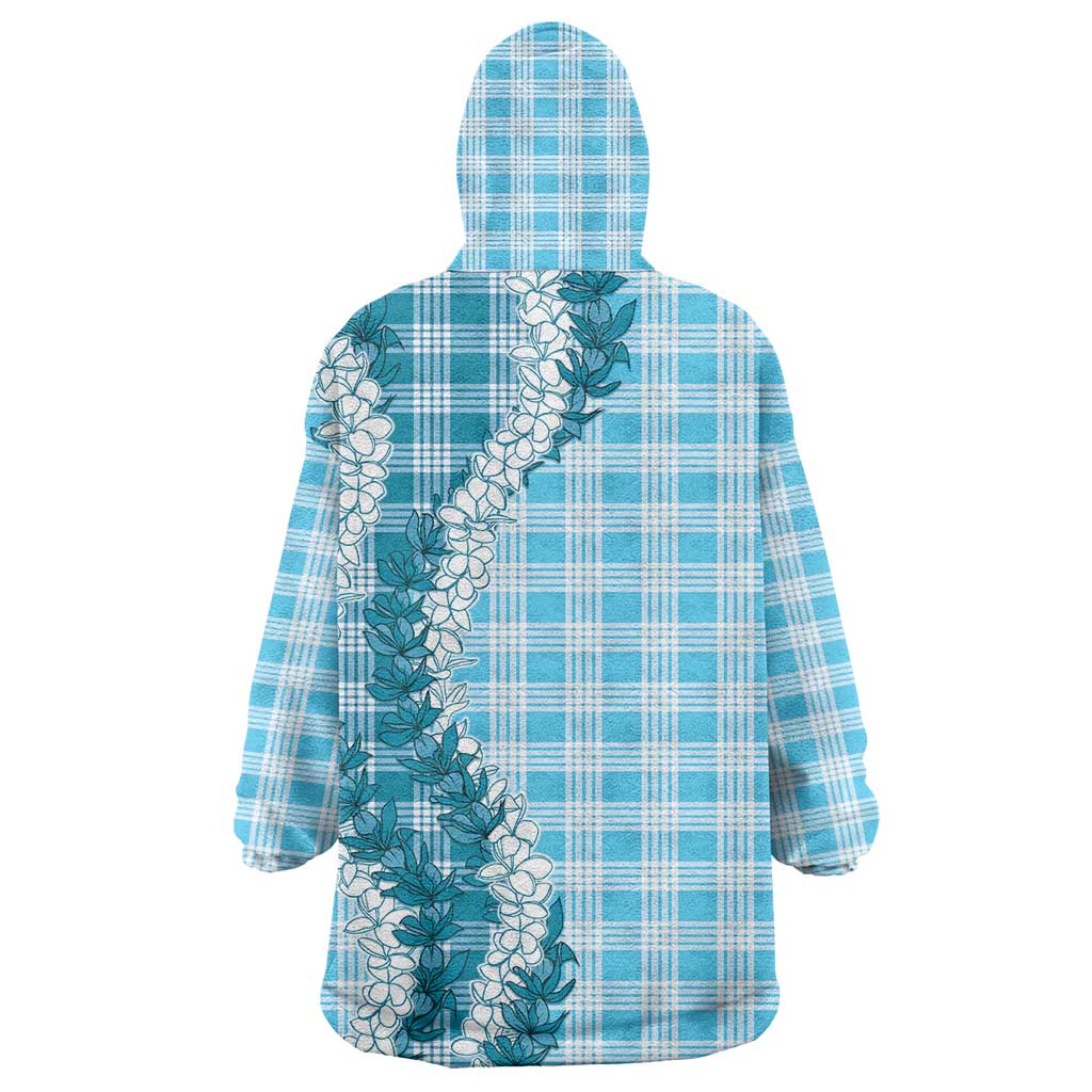 Blue Hawaii Palaka Wearable Blanket Hoodie Hawaiian Honohono Lei LT05 - Polynesian Pride
