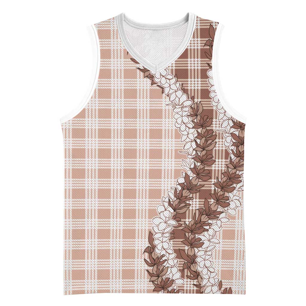 Beige Hawaii Palaka Basketball Jersey Hawaiian Honohono Lei