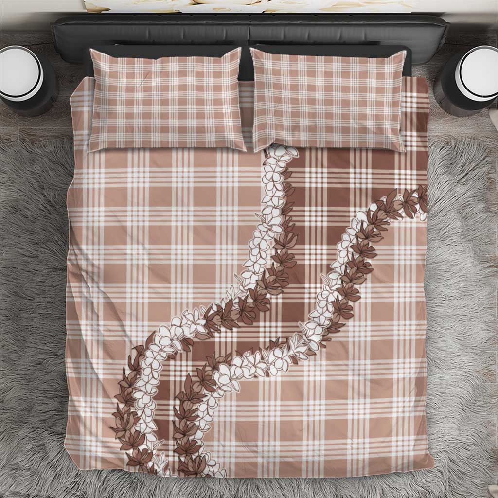 Beige Hawaii Palaka Bedding Set Hawaiian Honohono Lei