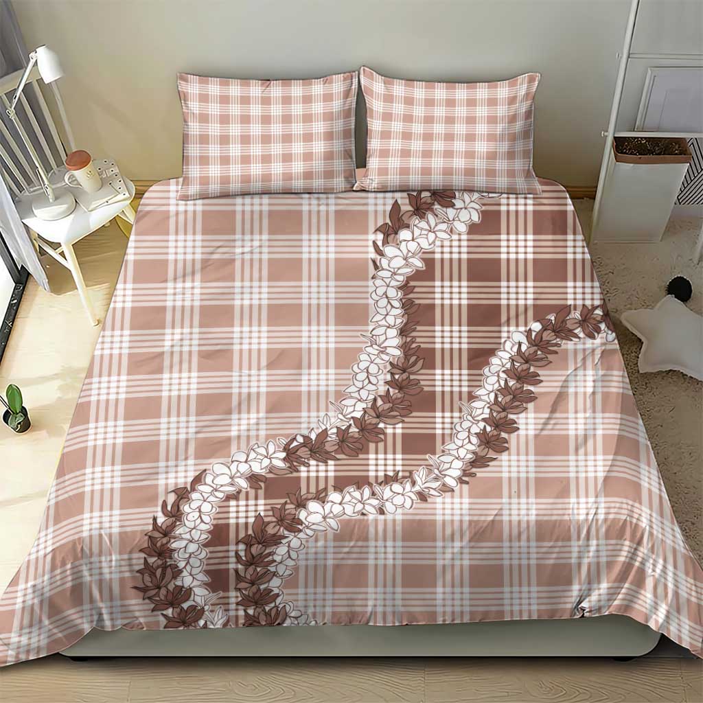 Beige Hawaii Palaka Bedding Set Hawaiian Honohono Lei