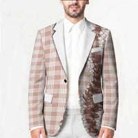 Beige Hawaii Palaka Blazer Hawaiian Honohono Lei