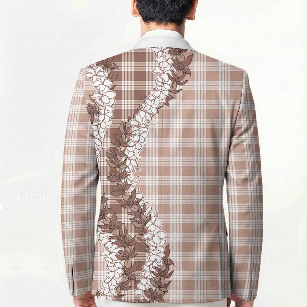 Beige Hawaii Palaka Blazer Hawaiian Honohono Lei
