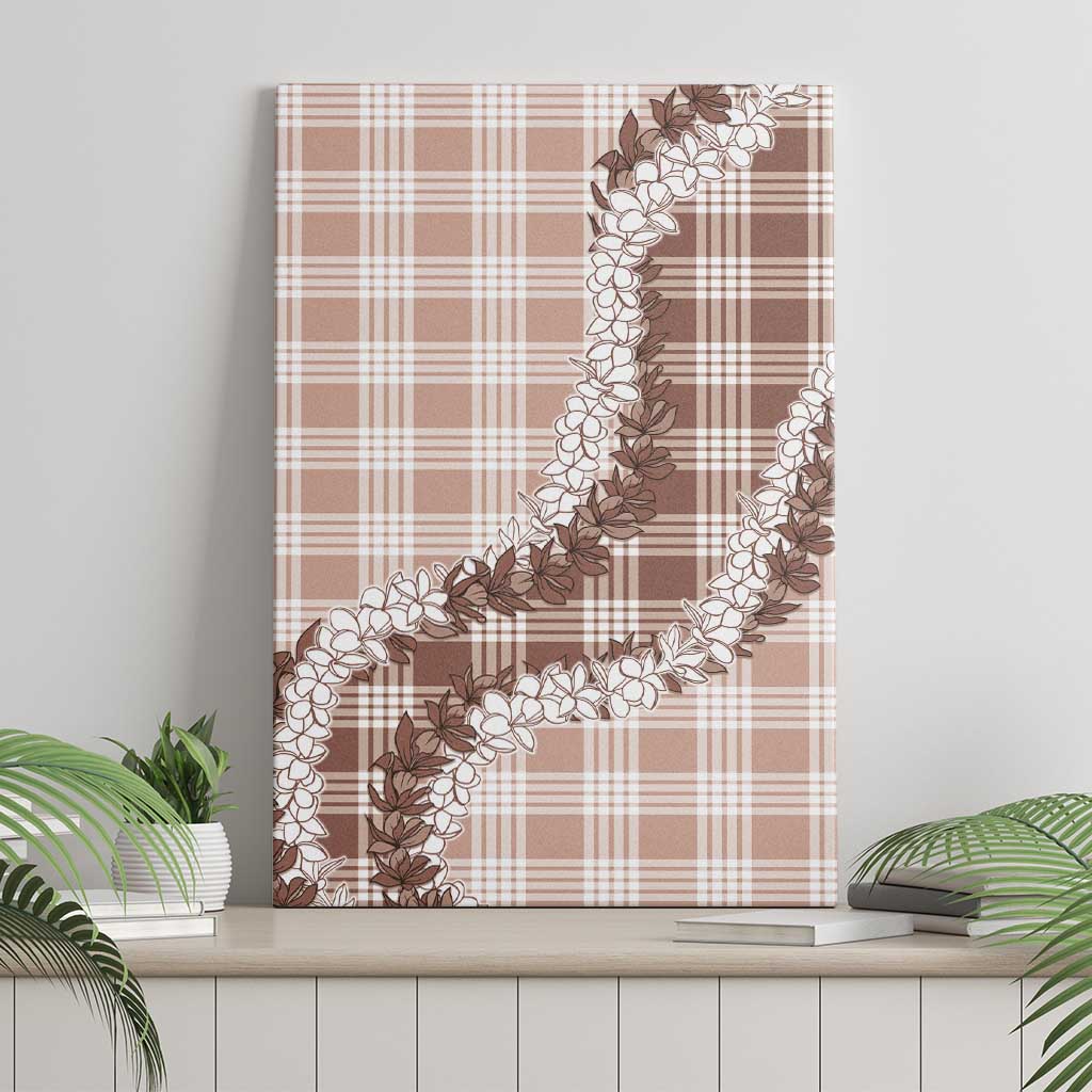 Beige Hawaii Palaka Canvas Wall Art Hawaiian Honohono Lei