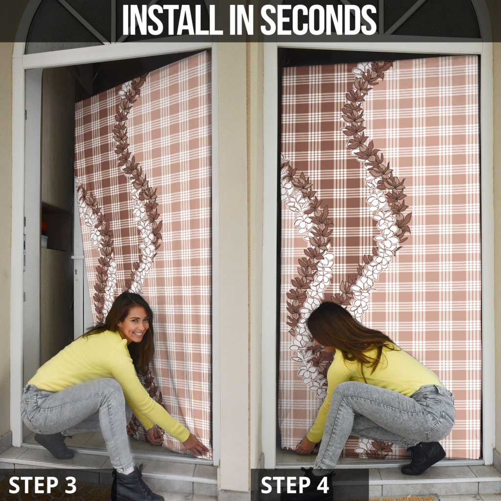 Beige Hawaii Palaka Door Cover Hawaiian Honohono Lei