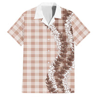 Beige Hawaii Palaka Family Matching Summer Maxi Dress and Hawaiian Shirt Hawaiian Honohono Lei