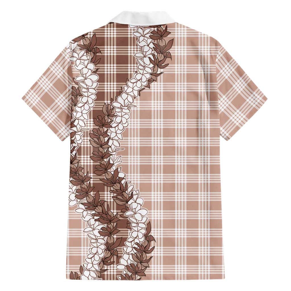 Beige Hawaii Palaka Family Matching Tank Maxi Dress and Hawaiian Shirt Hawaiian Honohono Lei