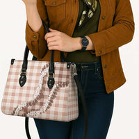 Beige Hawaii Palaka Leather Bag Hawaiian Honohono Lei