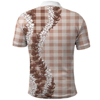 Beige Hawaii Palaka Polo Shirt Hawaiian Honohono Lei