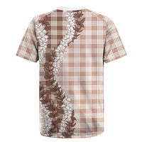 Beige Hawaii Palaka Rugby Jersey Hawaiian Honohono Lei