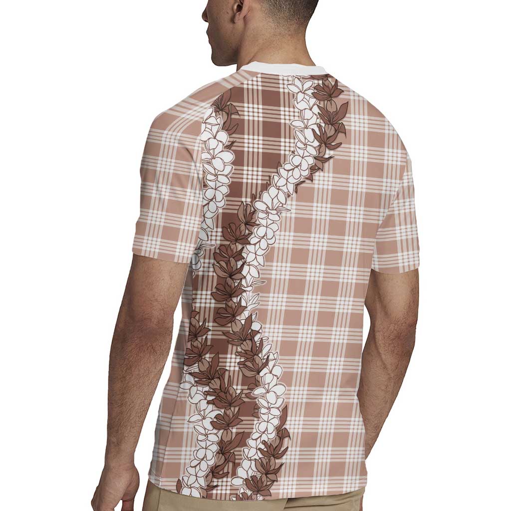 Beige Hawaii Palaka Rugby Jersey Hawaiian Honohono Lei