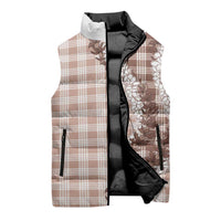 Beige Hawaii Palaka Sleeveless Puffer Jacket Hawaiian Honohono Lei LT05 - Polynesian Pride