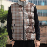Beige Hawaii Palaka Sleeveless Puffer Jacket Hawaiian Honohono Lei LT05 - Polynesian Pride