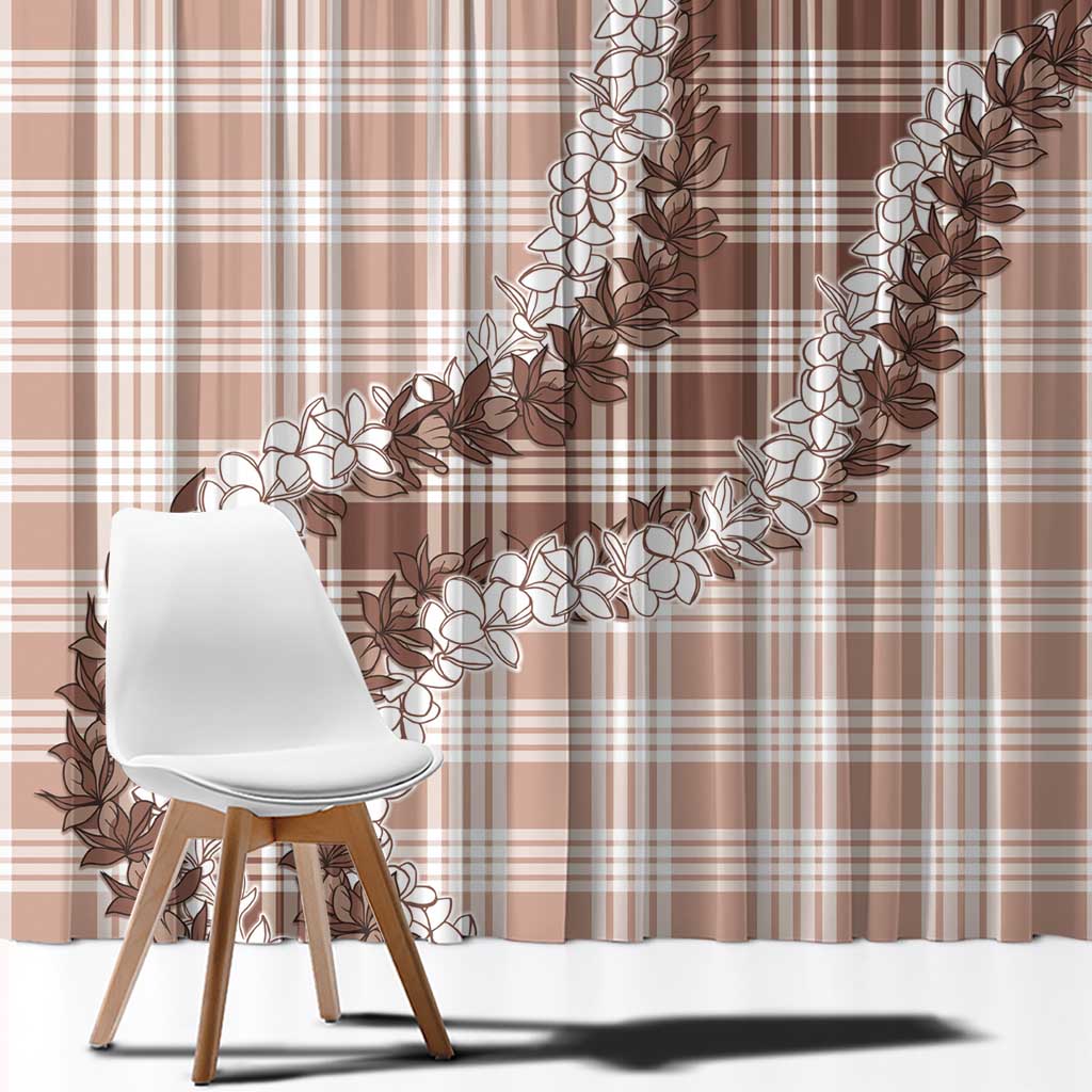 Beige Hawaii Palaka Window Curtain Hawaiian Honohono Lei