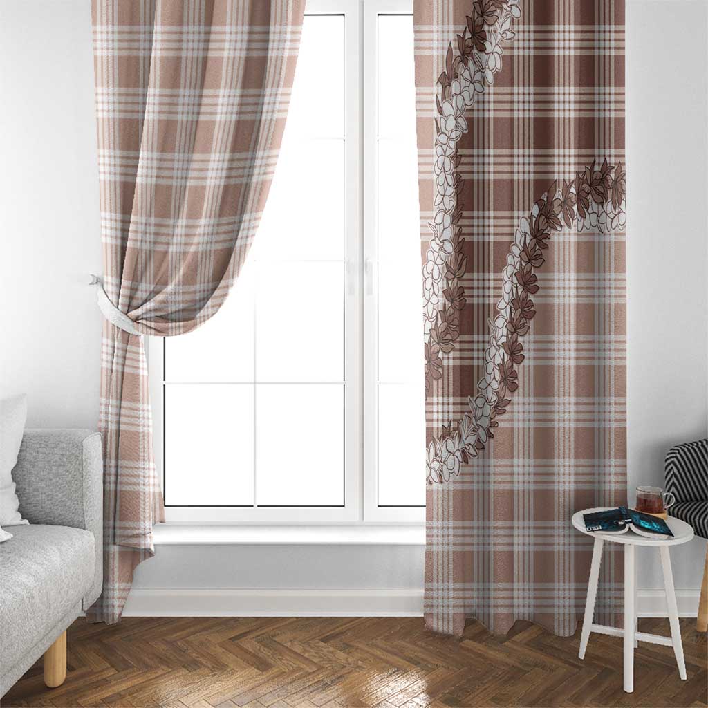 Beige Hawaii Palaka Window Curtain Hawaiian Honohono Lei