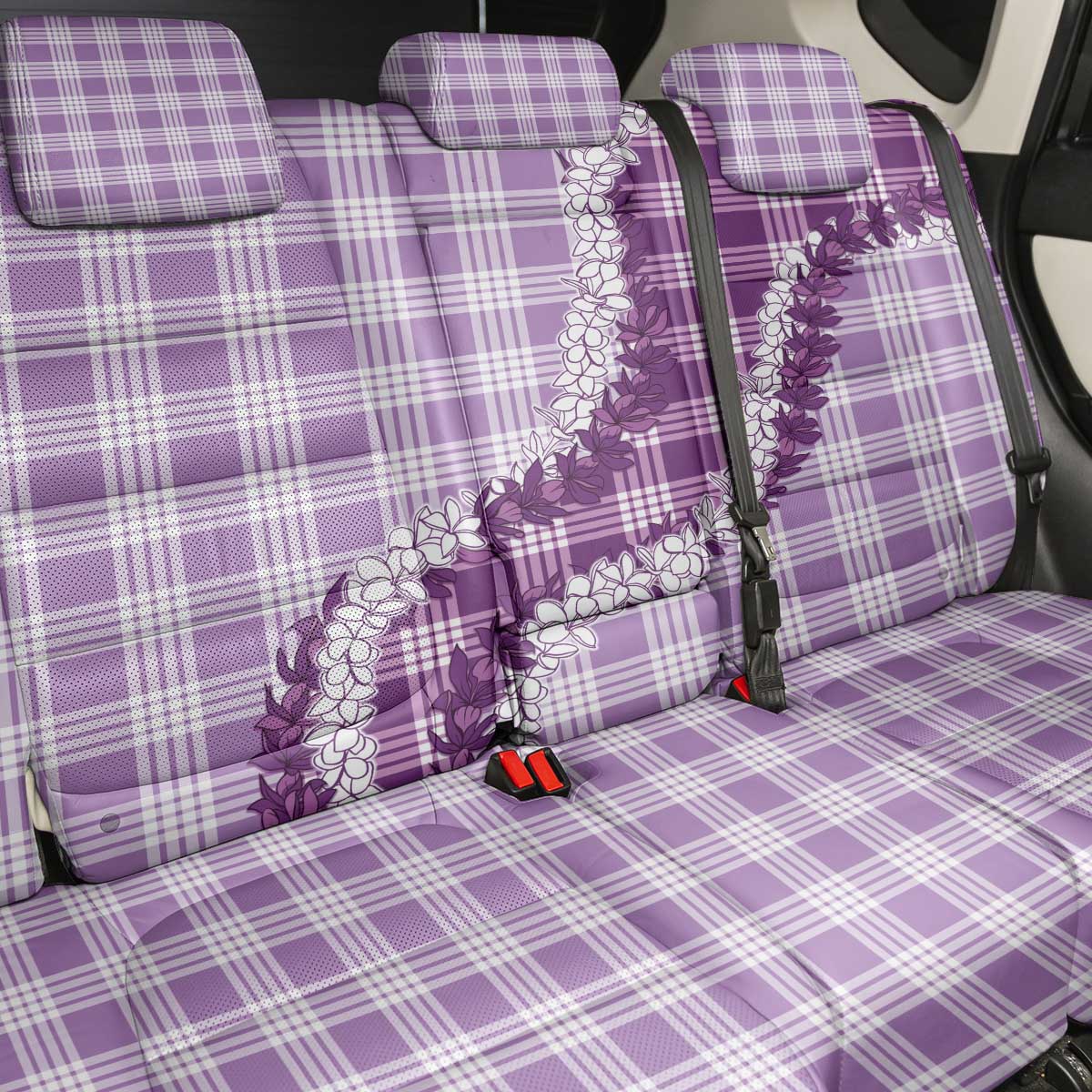 Violet Hawaii Palaka Back Car Seat Cover Hawaiian Honohono Lei