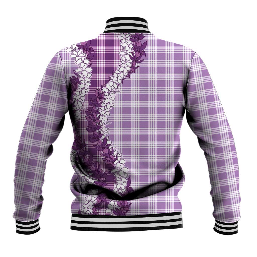 Violet Hawaii Palaka Baseball Jacket Hawaiian Honohono Lei