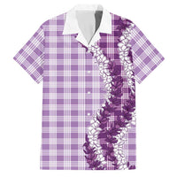Violet Hawaii Palaka Family Matching Off Shoulder Maxi Dress and Hawaiian Shirt Hawaiian Honohono Lei