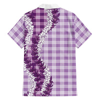 Violet Hawaii Palaka Family Matching Short Sleeve Bodycon Dress and Hawaiian Shirt Hawaiian Honohono Lei