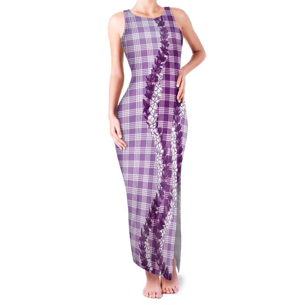 Violet Hawaii Palaka Family Matching Tank Maxi Dress and Hawaiian Shirt Hawaiian Honohono Lei