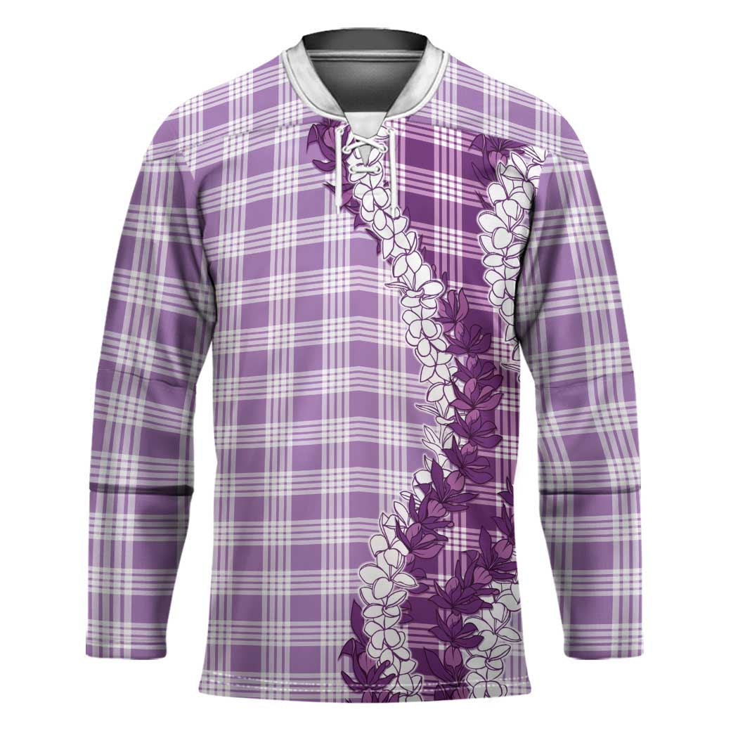 Violet Hawaii Palaka Hockey Jersey Hawaiian Honohono Lei