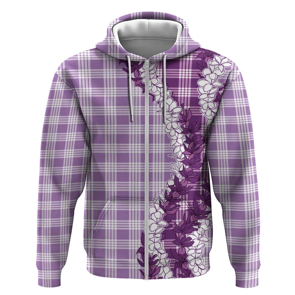Violet Hawaii Palaka Hoodie Hawaiian Honohono Lei