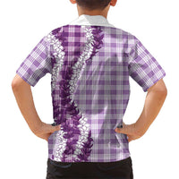 Violet Hawaii Palaka Kid Hawaiian Shirt Hawaiian Honohono Lei
