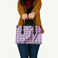Violet Hawaii Palaka Leather Bag Hawaiian Honohono Lei