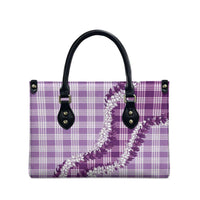 Violet Hawaii Palaka Leather Bag Hawaiian Honohono Lei