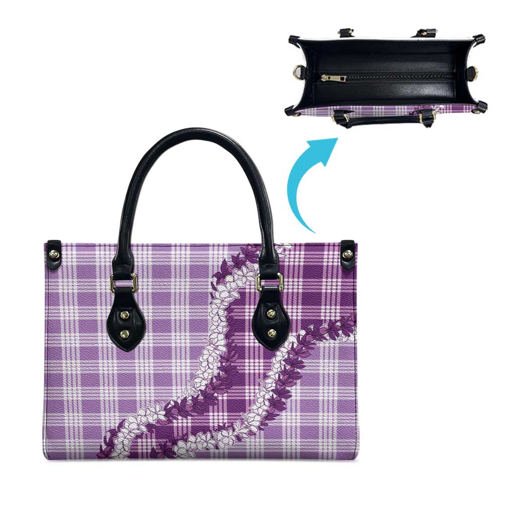 Violet Hawaii Palaka Leather Bag Hawaiian Honohono Lei