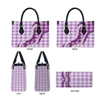 Violet Hawaii Palaka Leather Bag Hawaiian Honohono Lei