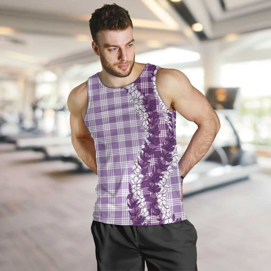 Violet Hawaii Palaka Men Tank Top Hawaiian Honohono Lei LT05 Violet - Polynesian Pride