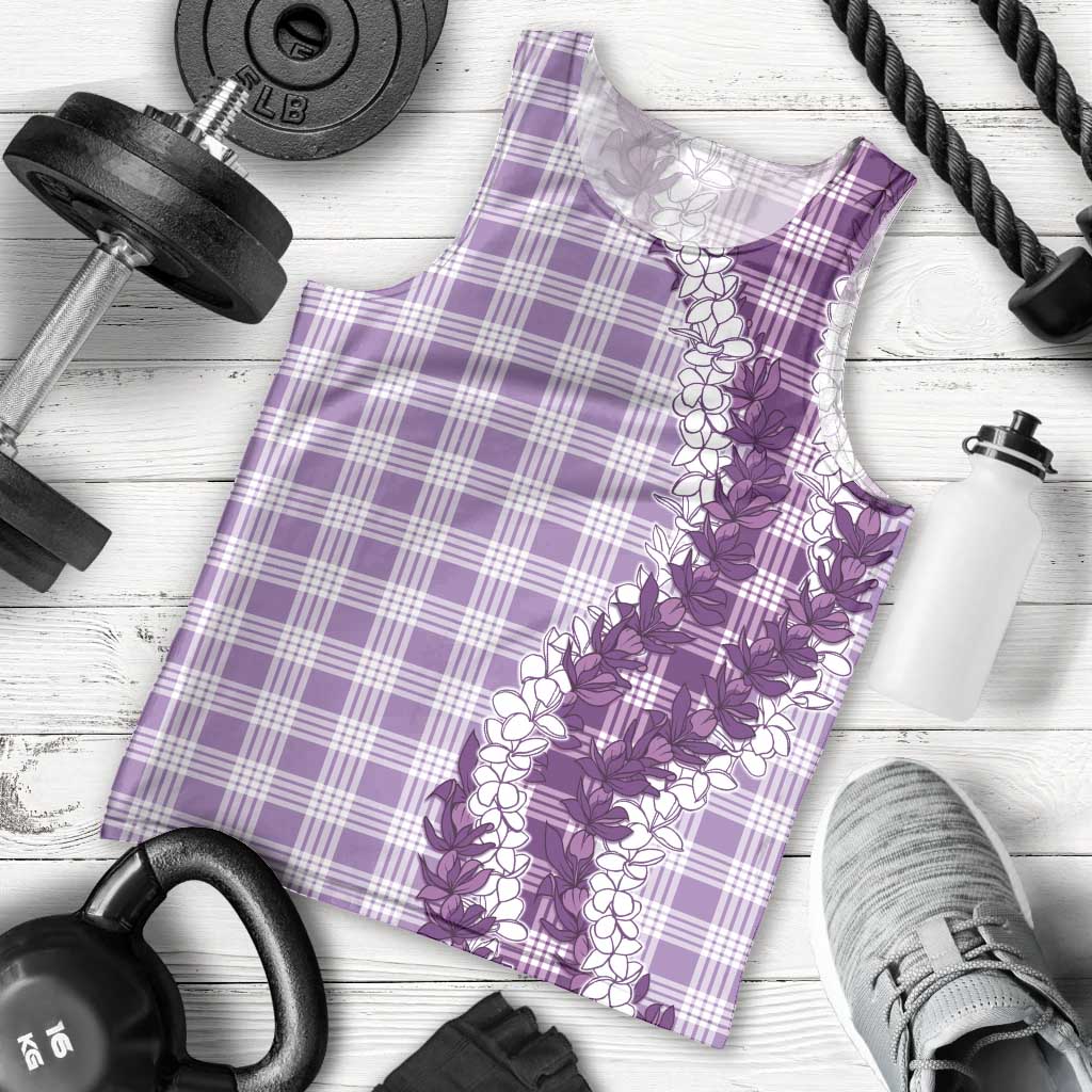 Violet Hawaii Palaka Men Tank Top Hawaiian Honohono Lei LT05 - Polynesian Pride