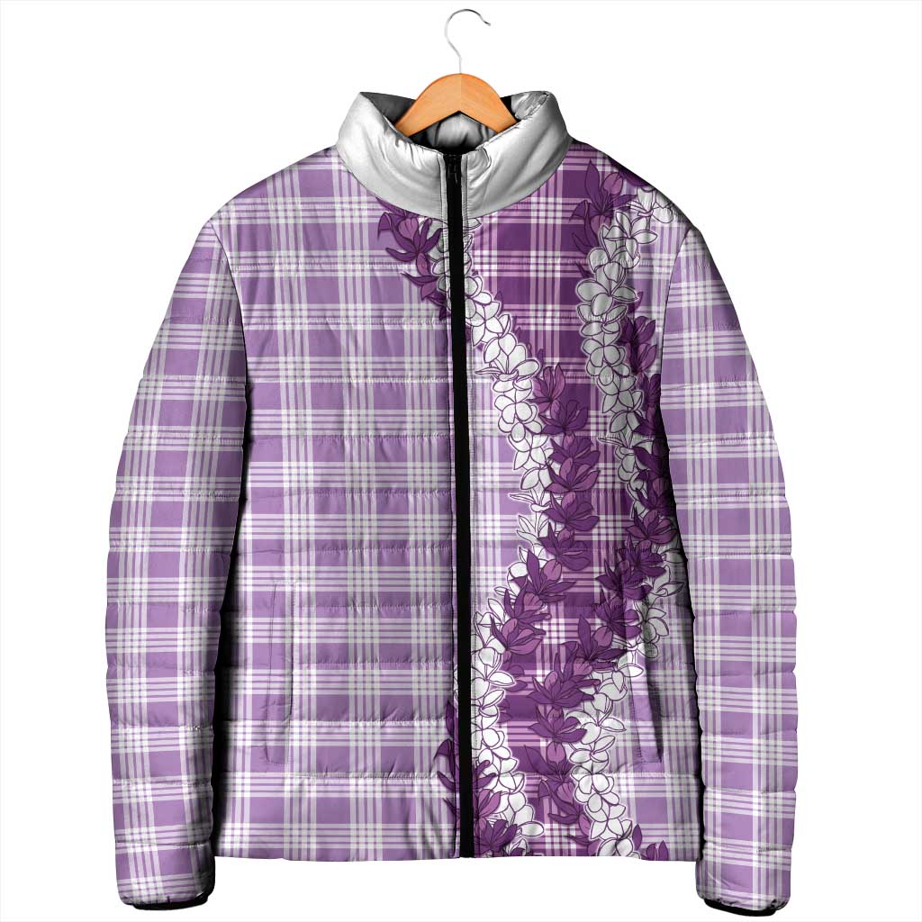 Violet Hawaii Palaka Padded Jacket Hawaiian Honohono Lei