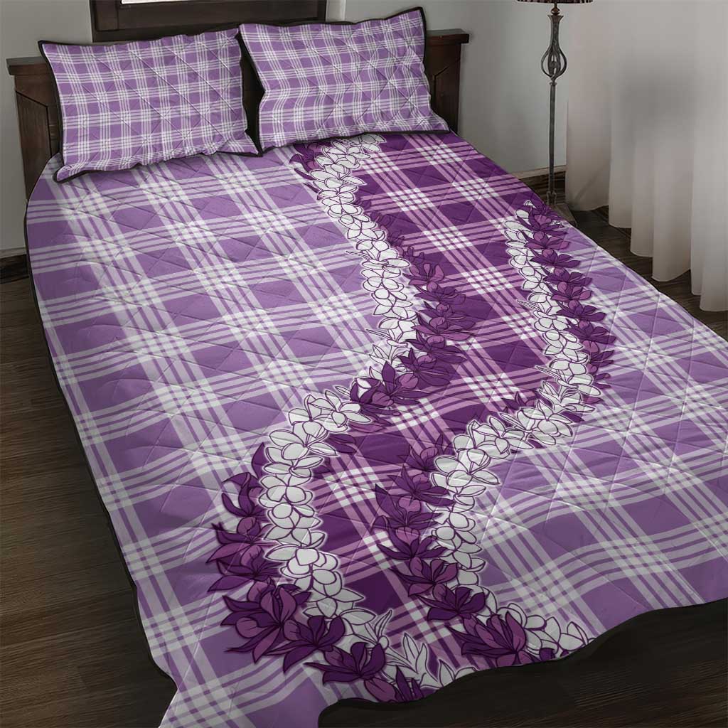 Violet Hawaii Palaka Quilt Bed Set Hawaiian Honohono Lei LT05 Violet - Polynesian Pride