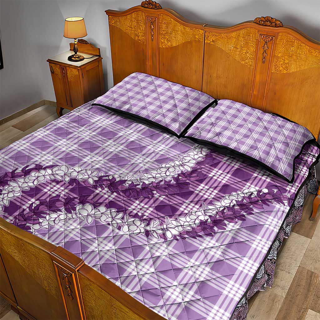 Violet Hawaii Palaka Quilt Bed Set Hawaiian Honohono Lei LT05 - Polynesian Pride