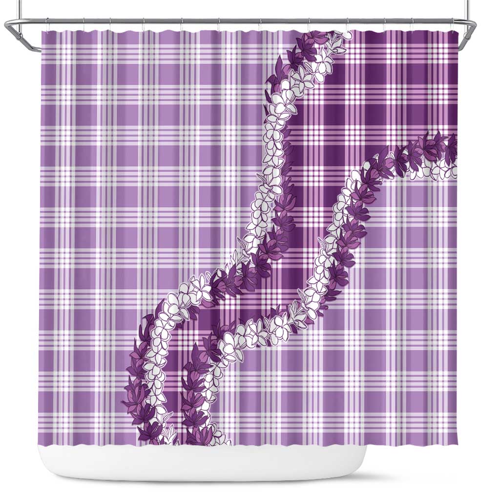 Violet Hawaii Palaka Shower Curtain Hawaiian Honohono Lei LT05 Violet - Polynesian Pride