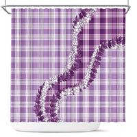 Violet Hawaii Palaka Shower Curtain Hawaiian Honohono Lei LT05 Violet - Polynesian Pride