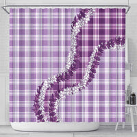 Violet Hawaii Palaka Shower Curtain Hawaiian Honohono Lei LT05 - Polynesian Pride