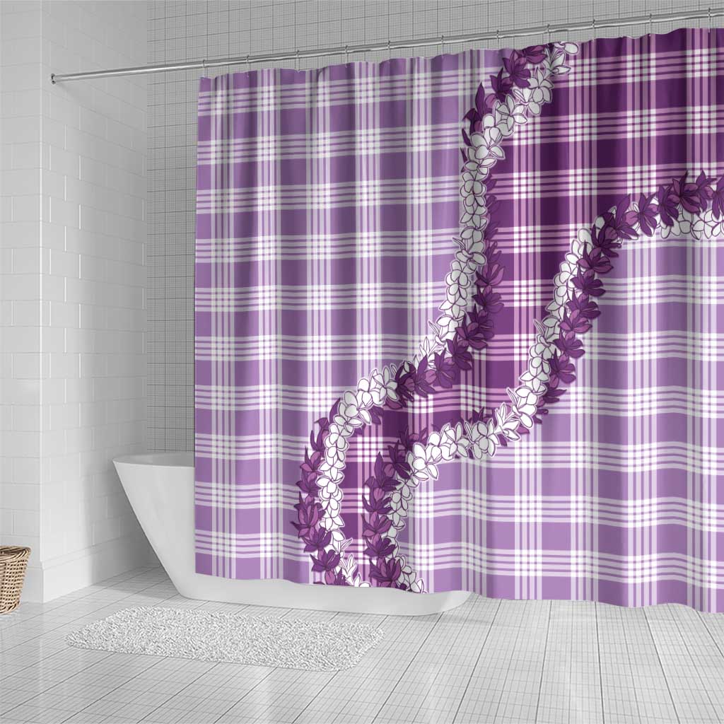 Violet Hawaii Palaka Shower Curtain Hawaiian Honohono Lei LT05 - Polynesian Pride