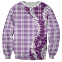 Violet Hawaii Palaka Sweatshirt Hawaiian Honohono Lei