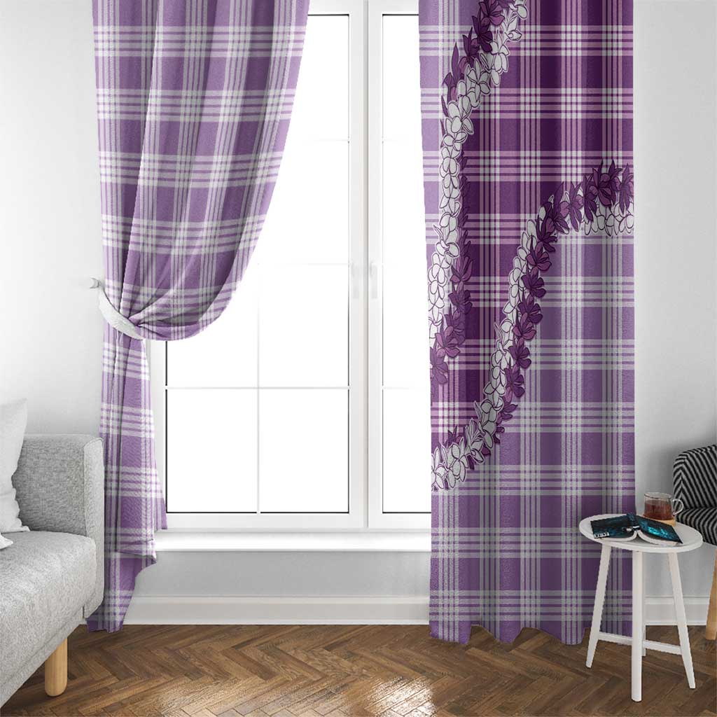Violet Hawaii Palaka Window Curtain Hawaiian Honohono Lei